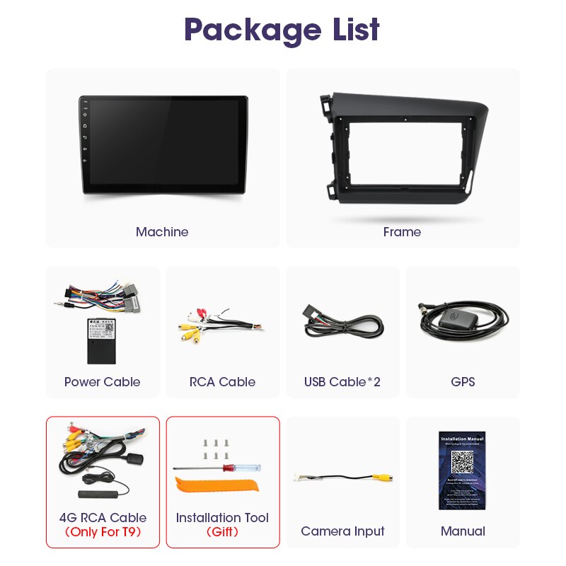 Vtopek 9″ 4G+WiFi DSP RDS 2din Android 10.0 Car Radio Multimidia Video Player Navigation GPS For HONDA CIVIC 2012-2015 Head Unit Vtopek 9