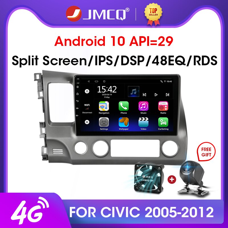 JMCQ Android 9.0 2+32GB DSP Car Radio Multimidia Video Player Navigation GPS Car Stereo For Honda Civic 2005-2012 2din Head Unit JMCQ Android 9.0 2+32GB DSP Car Radio Multimidia Video Player Navigation GPS Car Stereo For Honda Civic 2005-2012 2din Head Unit
