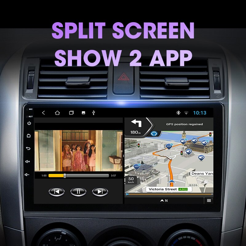 Vtopek 9″ 2 din 4G+WiFi Android Car Radio Multimedia Video Player Navigation GPS For Toyota Corolla E140/150 2006-2013 Head Unit Vtopek 9