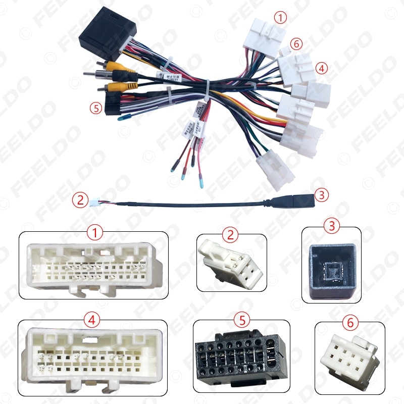 FEELDO Car 16-pin Android Wire Harness Power Cable Adapter With Canbus For Toyota Corolla/Camry/RAV4/Prado/Crown/Reiz FEELDO Car 16-pin Android Wire Harness Power Cable Adapter With Canbus For Toyota Corolla/Camry/RAV4/Prado/Crown/Reiz