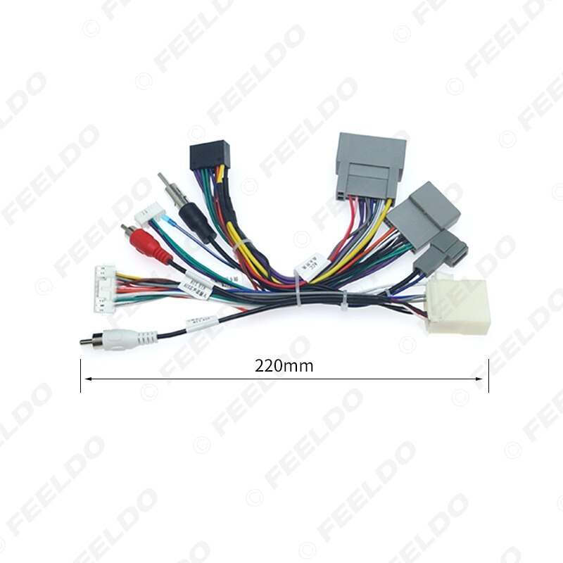 FEELDO Car Audio Radio CD Player 16PIN Android Power Calbe Adapter With