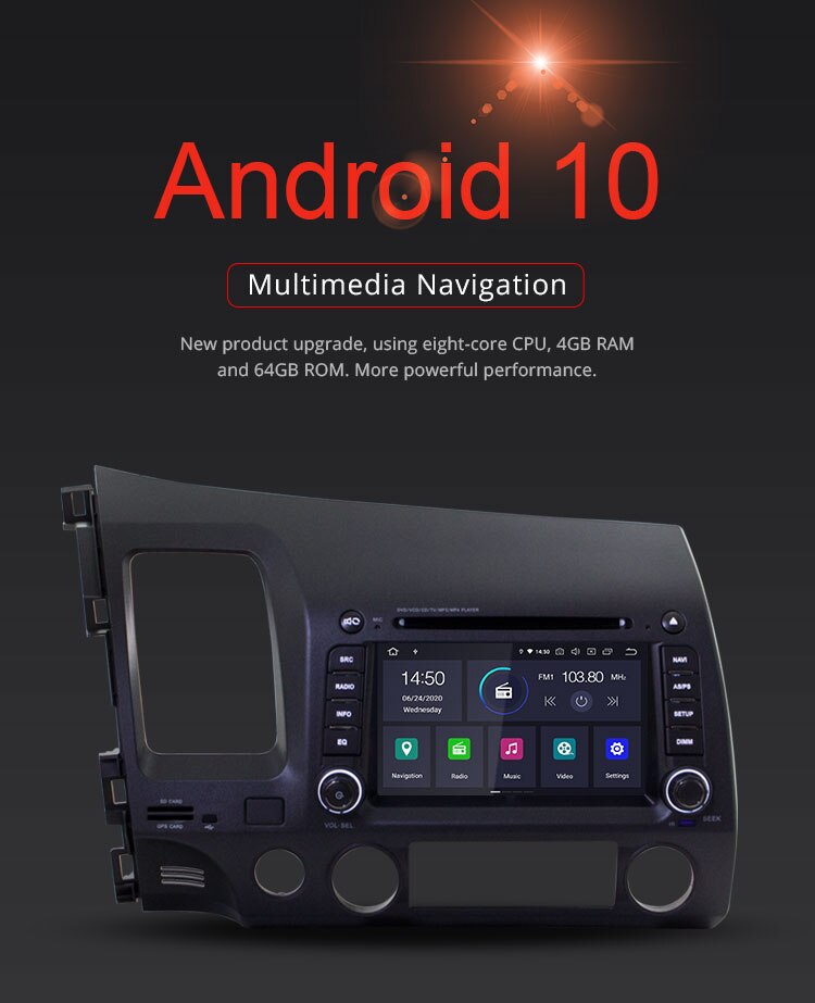 TOPBSNA Android 10 Car DVD Player For HONDA CIVIC 2006-2011 WIFI Multimedia GPS Navigation 2 Din Car Radio Video Stereo RDS Auto TOPBSNA Android 10 Car DVD Player For HONDA CIVIC 2006-2011 WIFI Multimedia GPS Navigation 2 Din Car Radio Video Stereo RDS Auto