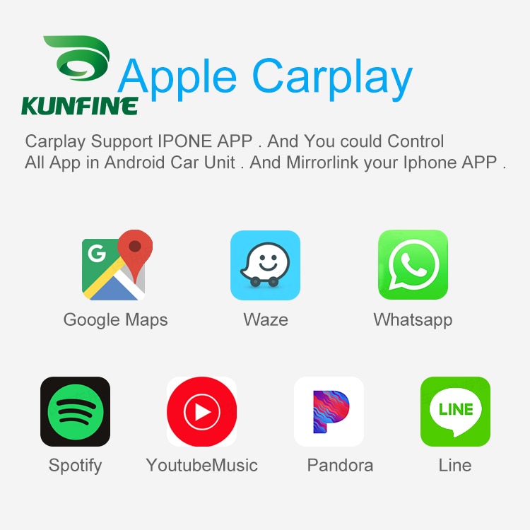KUNFINE Wire CarPlay Dongle for Android Car stereo Unit USB Carplay Stick with Android AUTO Carplay Adapter KUNFINE Wire CarPlay Dongle for Android Car stereo Unit USB Carplay Stick with Android AUTO Carplay Adapter