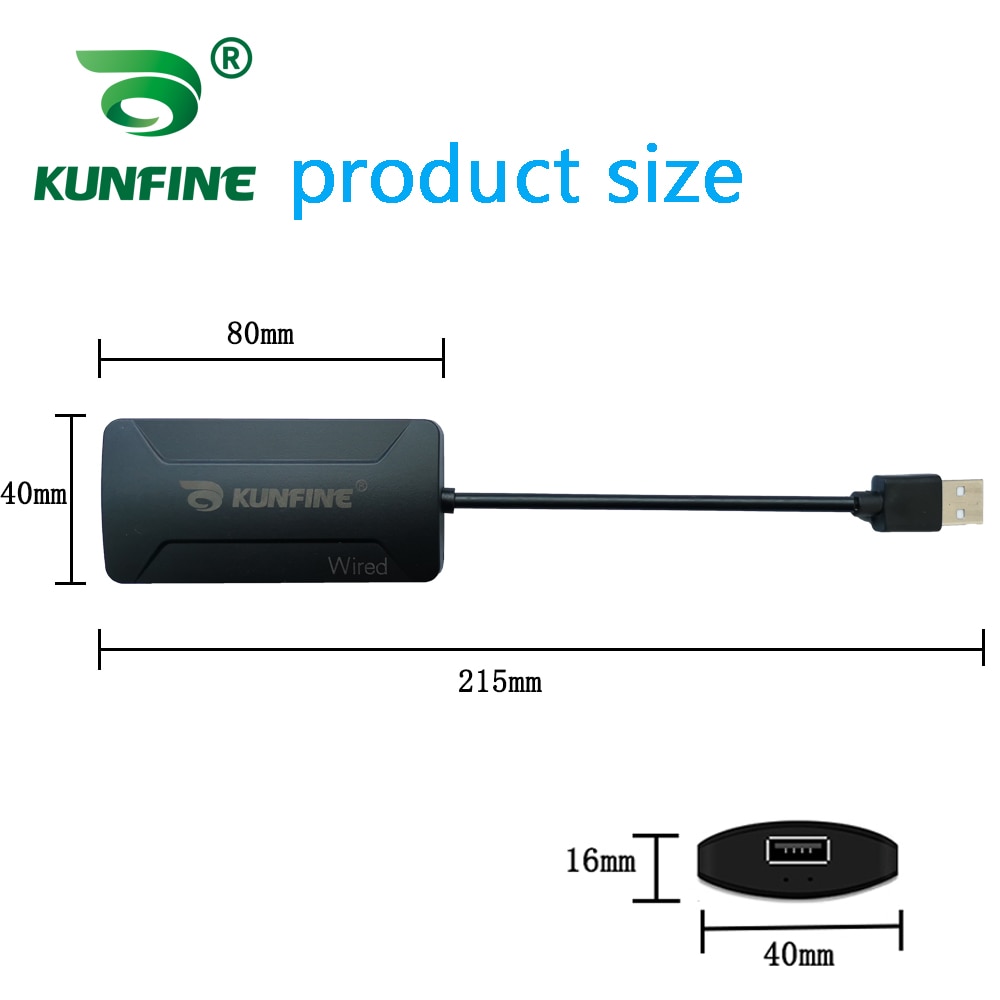 KUNFINE Wire CarPlay Dongle for Android Car stereo Unit USB Carplay Stick with Android AUTO Carplay Adapter KUNFINE Wire CarPlay Dongle for Android Car stereo Unit USB Carplay Stick with Android AUTO Carplay Adapter