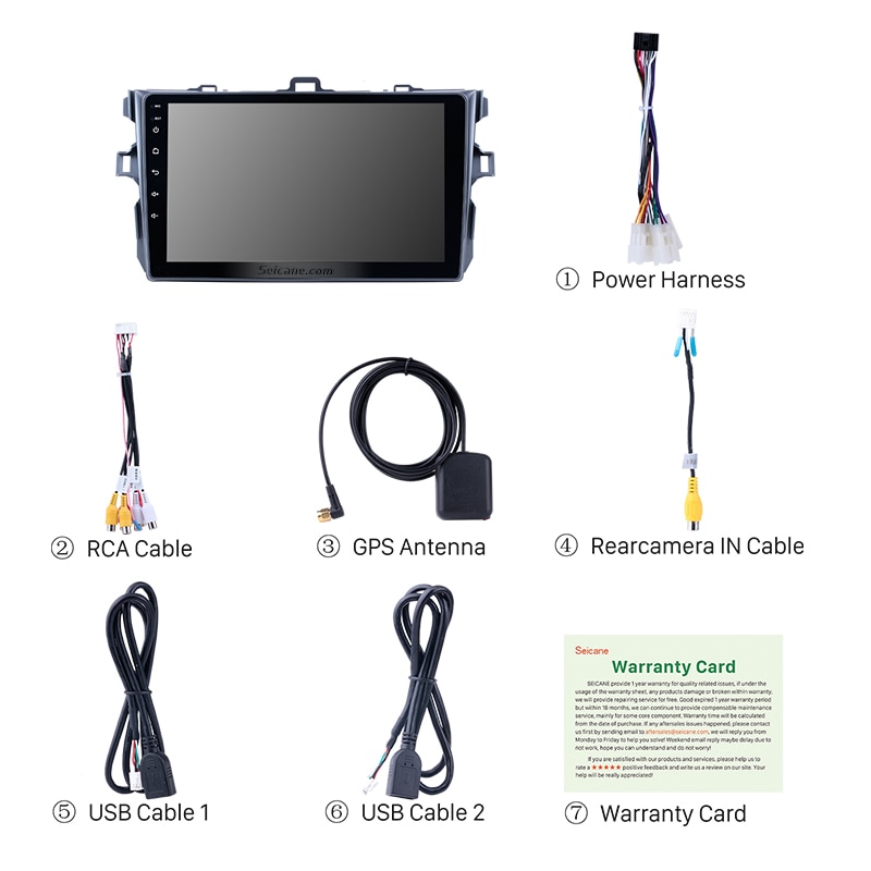 Seicane 9″ Android 10.0 Car GPS Multimedia For 2006 2007 2008 2009 2010 2011 2012 Toyota Corolla Navi Player Support Bluetooth Seicane 9