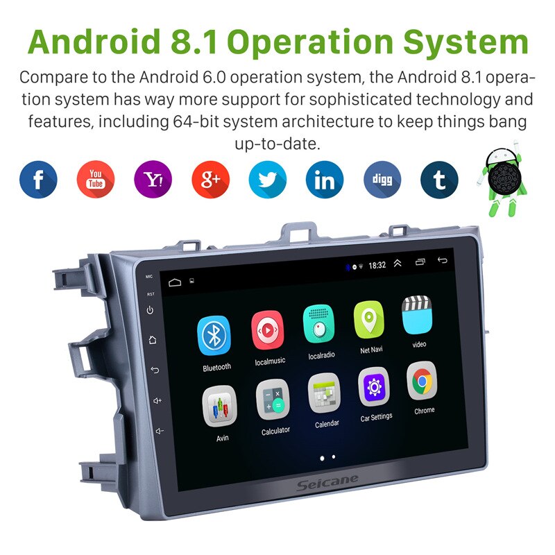 Seicane 9 inch Android 9.0 Car GPS Multimedia For 2006 2007-2012 Toyota Corolla Navi Player Support Radio Bluetooth Mirror Link Seicane 9 inch Android 9.0 Car GPS Multimedia For 2006 2007-2012 Toyota Corolla Navi Player Support Radio Bluetooth Mirror Link