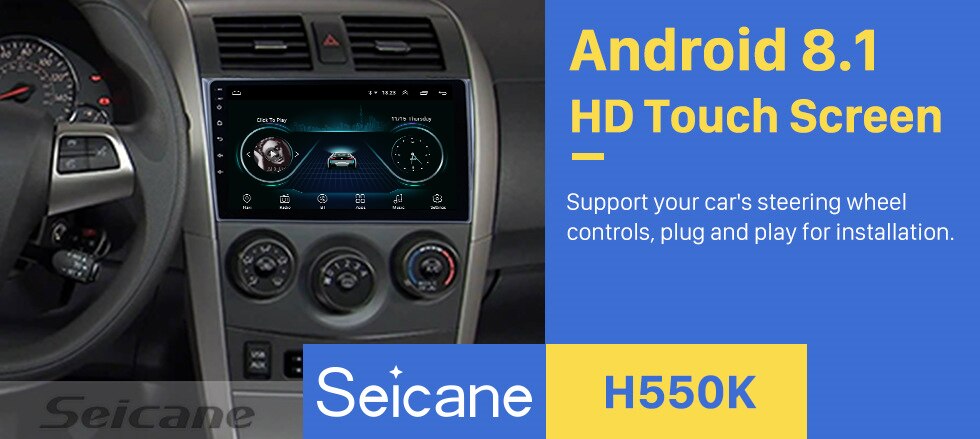 Seicane 9 inch Android 9.0 Car GPS Multimedia For 2006 2007-2012 Toyota Corolla Navi Player Support Radio Bluetooth Mirror Link