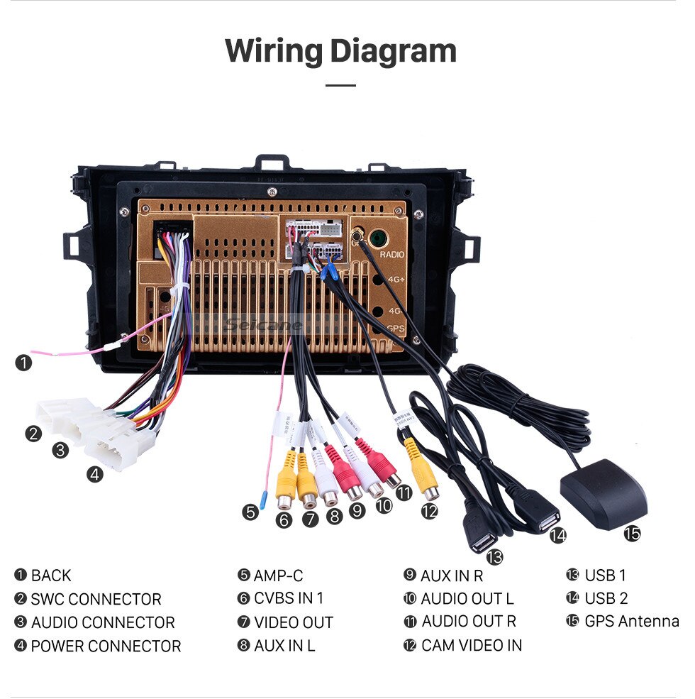 Seicane 9 inch Android 9.0 Car GPS Multimedia For 2006 2007-2012 Toyota Corolla Navi Player Support Radio Bluetooth Mirror Link