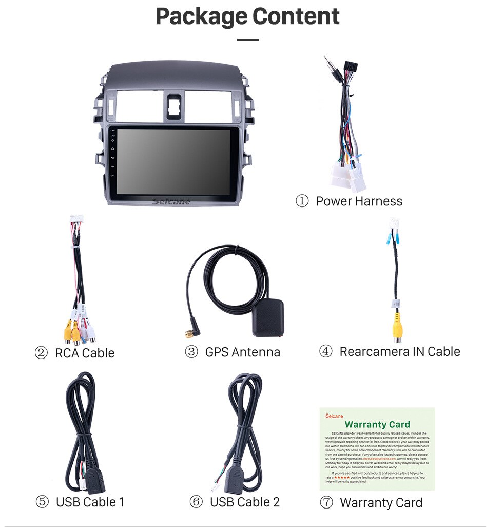 Seicane 9 inch Android 8.1 2Din Car Radio Quad Core WIFI Bluetooth Multimedia Player For 2007 2008 2009 2010 Toyota OLD Corolla