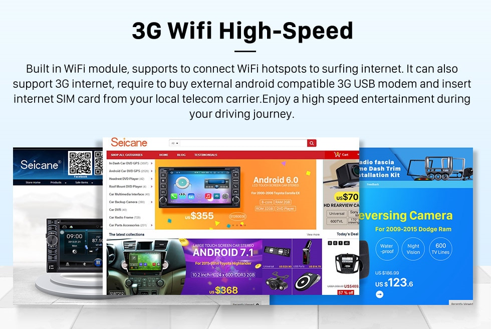 Seicane 9 inch Android 8.1 2Din Car Radio Quad Core WIFI Bluetooth Multimedia Player For 2007 2008 2009 2010 Toyota OLD Corolla