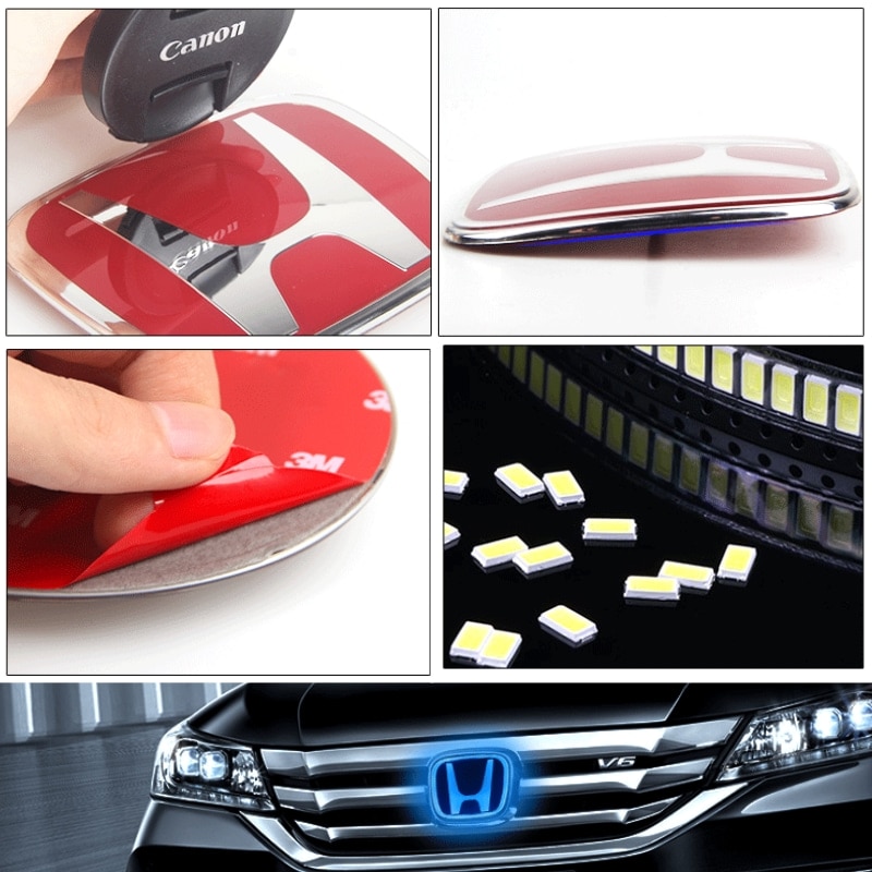 For Honda Accord Odyssey Civic CRV Inspire Amaze Vezel Accessories 1PC PMMA Car LED Front Emblem Sticker Rear Trunk Light Badge For Honda Accord Odyssey Civic CRV Inspire Amaze Vezel Accessories 1PC PMMA Car LED Front Emblem Sticker Rear Trunk Light Badge