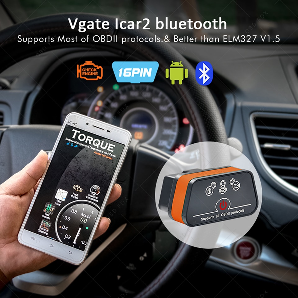 Vgate iCar2 ELM327 obd2 Bluetooth elm 327 V2.1 obd 2 wifi icar 2 Automotive diagnostic scanner for android/PC/IOS code reader
