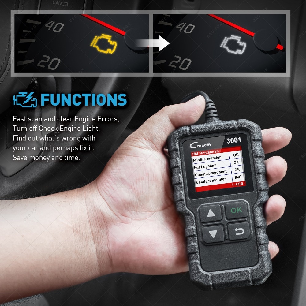 LAUNCH X431 Creader 3001 OBD2 scanner Provide OBDII/EOBD full function CR3001 Diagnostic tool PK ELM327 code reader tool LAUNCH X431 Creader 3001 OBD2 scanner Provide OBDII/EOBD full function CR3001 Diagnostic tool PK ELM327 code reader tool