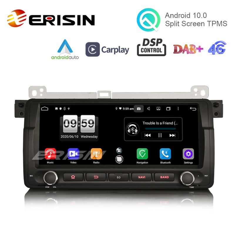 Erisin 8788 8.8″ PX5 64G Android 10.0 Car Radio Apple CarPlay Auto GPS 4G DAB+ DSP for BMW 3er E46 318 325 M3 MG ZT Rover75 Erisin 8788 8.8