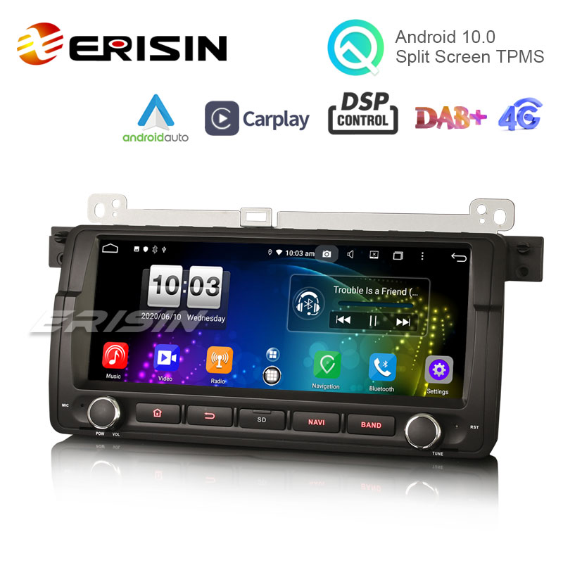 Erisin 8788 8.8″ PX5 64G Android 10.0 Car Radio Apple CarPlay Auto GPS 4G DAB+ DSP for BMW 3er E46 318 325 M3 MG ZT Rover75 Erisin 8788 8.8