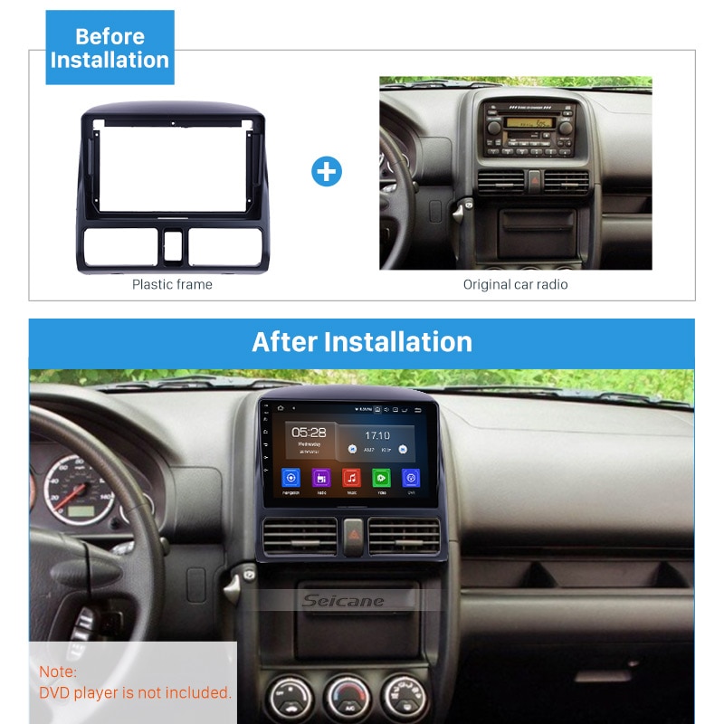 Fascia Black Frame 9 inch for 2002-2006 HONDA CRV Dash Mount Kit Trim Panel No gap Fascia Black Frame 9 inch for 2002-2006 HONDA CRV Dash Mount Kit Trim Panel No gap