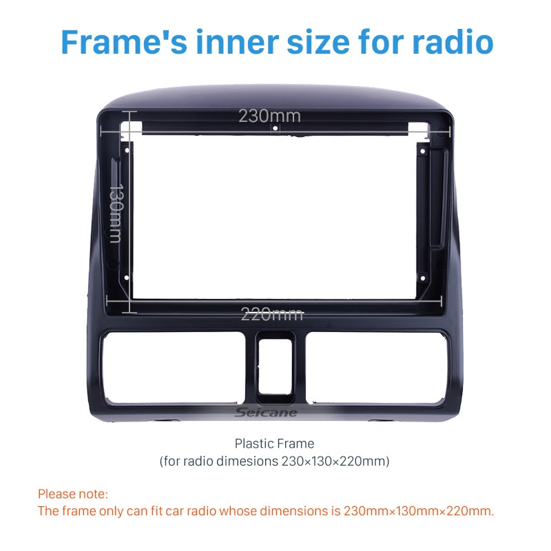 Fascia Black Frame 9 inch for 2002-2006 HONDA CRV Dash Mount Kit Trim Panel No gap Fascia Black Frame 9 inch for 2002-2006 HONDA CRV Dash Mount Kit Trim Panel No gap