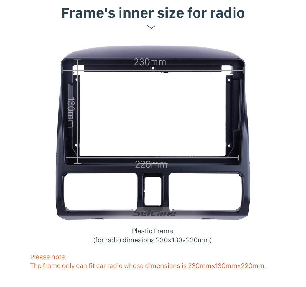 Fascia Black Frame 9 inch for 2002-2006 HONDA CRV Dash Mount Kit Trim Panel No gap Fascia Black Frame 9 inch for 2002-2006 HONDA CRV Dash Mount Kit Trim Panel No gap