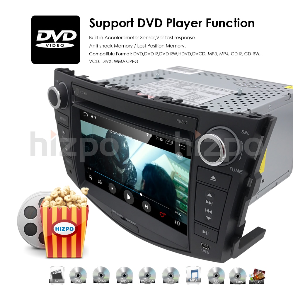 NEW !!! Android 10 car dvd player for Toyota RAV4 Rav 4 2007 2008 2009 2010 2011 2 din 1024*600 car dvd gps wifi rds TPMS
