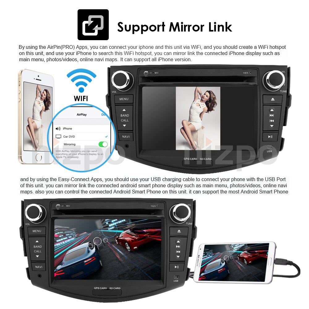 NEW !!! Android 10 car dvd player for Toyota RAV4 Rav 4 2007 2008 2009 2010 2011 2 din 1024*600 car dvd gps wifi rds TPMS
