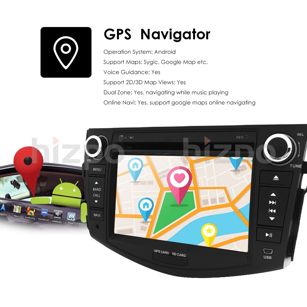 NEW !!! Android 10 car dvd player for Toyota RAV4 Rav 4 2007 2008 2009 2010 2011 2 din 1024*600 car dvd gps wifi rds TPMS