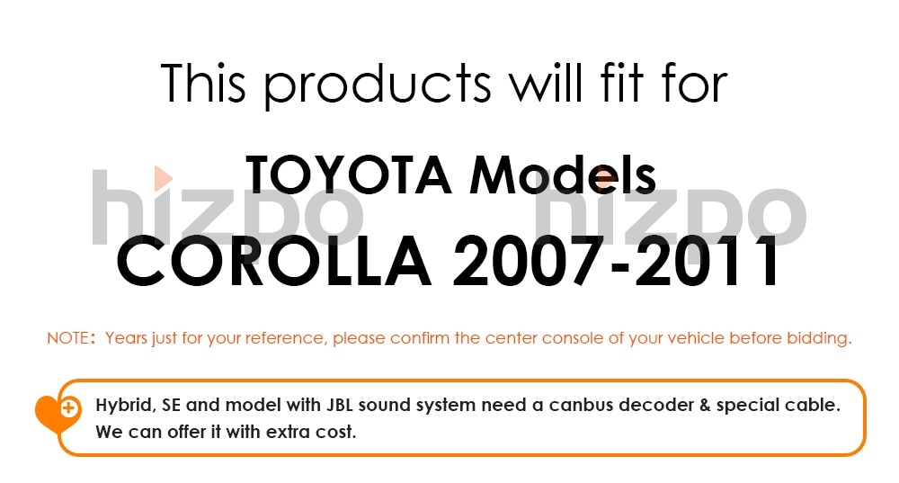 2 Din Android 10 2GB RAM 32GB ROM Car Radio Multimedia Player For Toyota Corolla 2007 - 2011 2014 - 2016 support BT WIFI&4G SWC