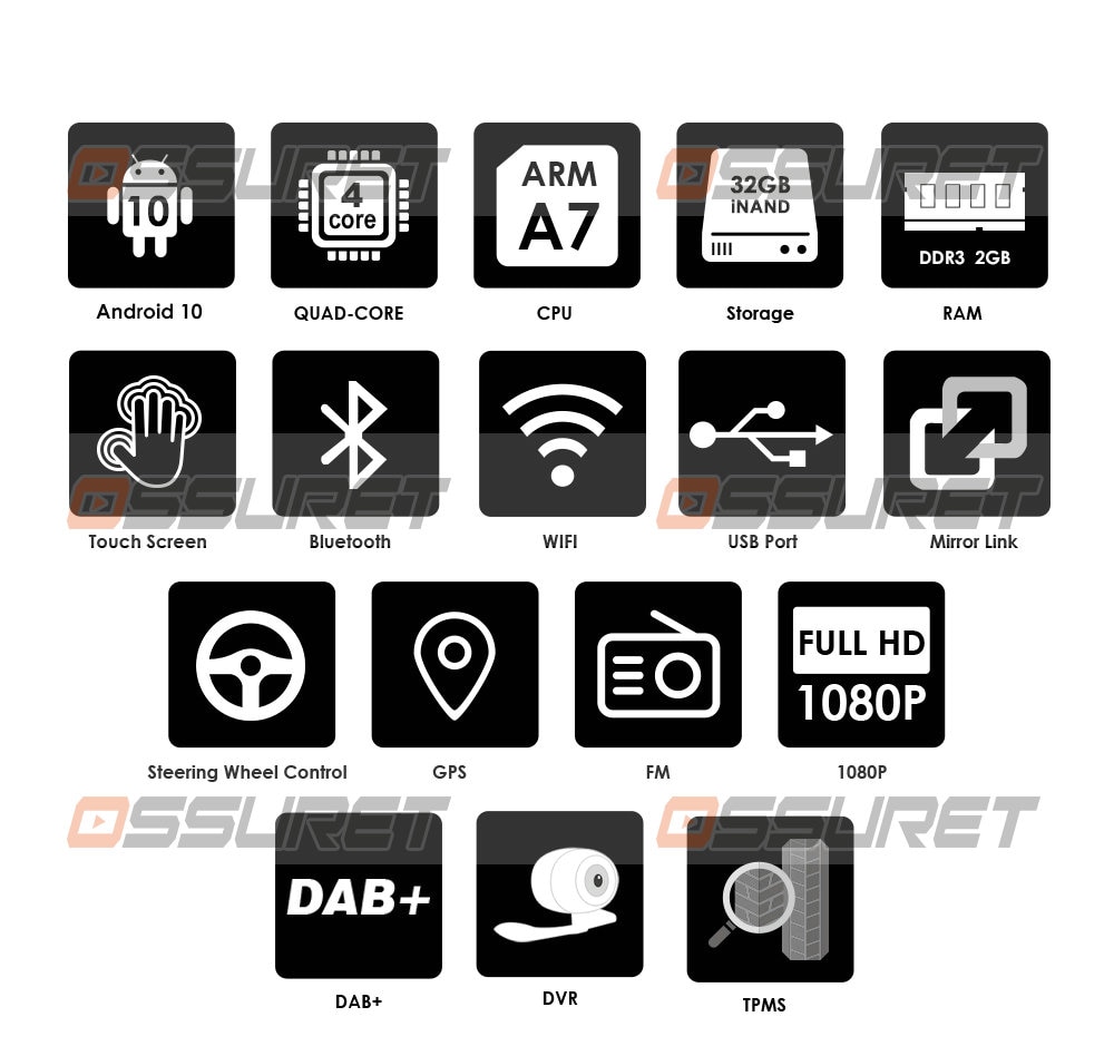 2 Din Android 10 2GB RAM 32GB ROM Car Radio Multimedia Player For Toyota Corolla 2007 - 2011 2014 - 2016 support BT WIFI&4G SWC