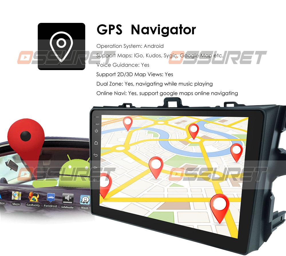 2 Din Android 10 2GB RAM 32GB ROM Car Radio Multimedia Player For Toyota Corolla 2007 - 2011 2014 - 2016 support BT WIFI&4G SWC