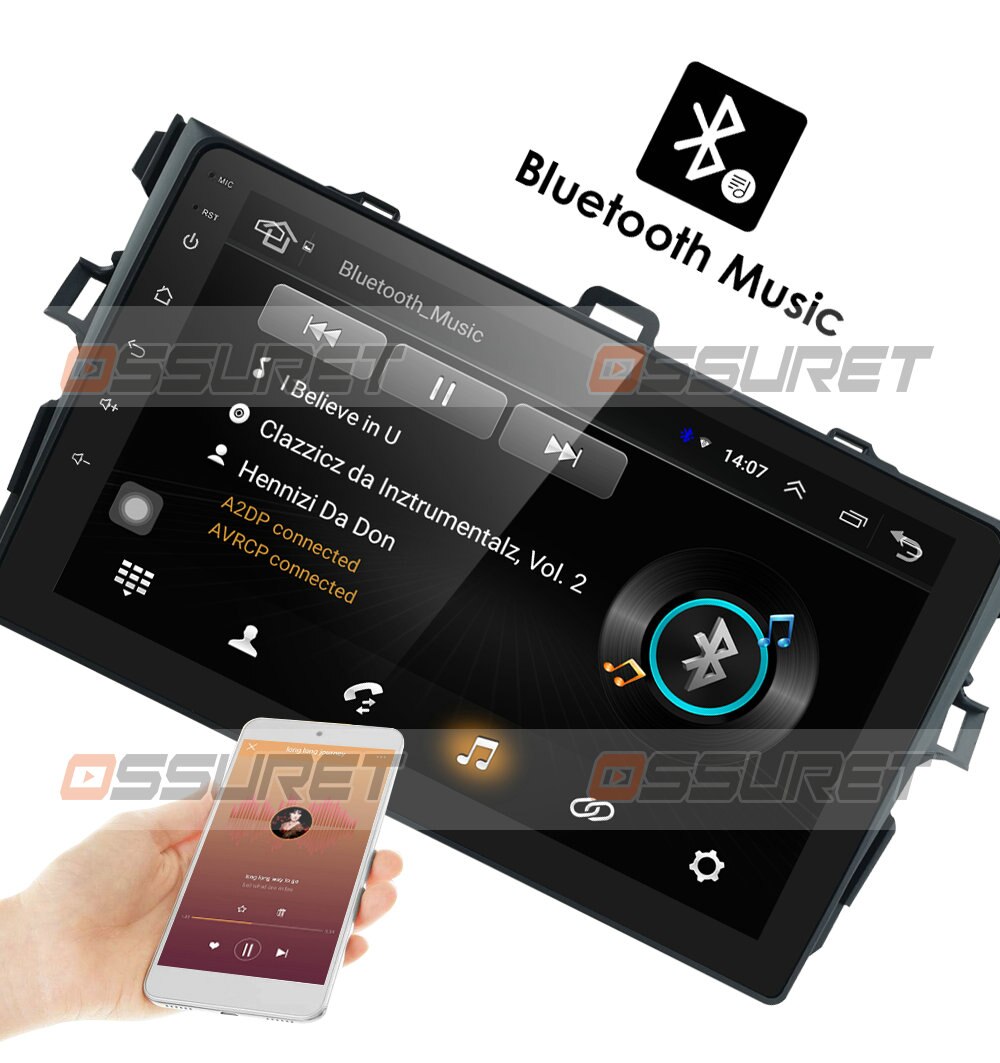 2 Din Android 10 2GB RAM 32GB ROM Car Radio Multimedia Player For Toyota Corolla 2007 - 2011 2014 - 2016 support BT WIFI&4G SWC