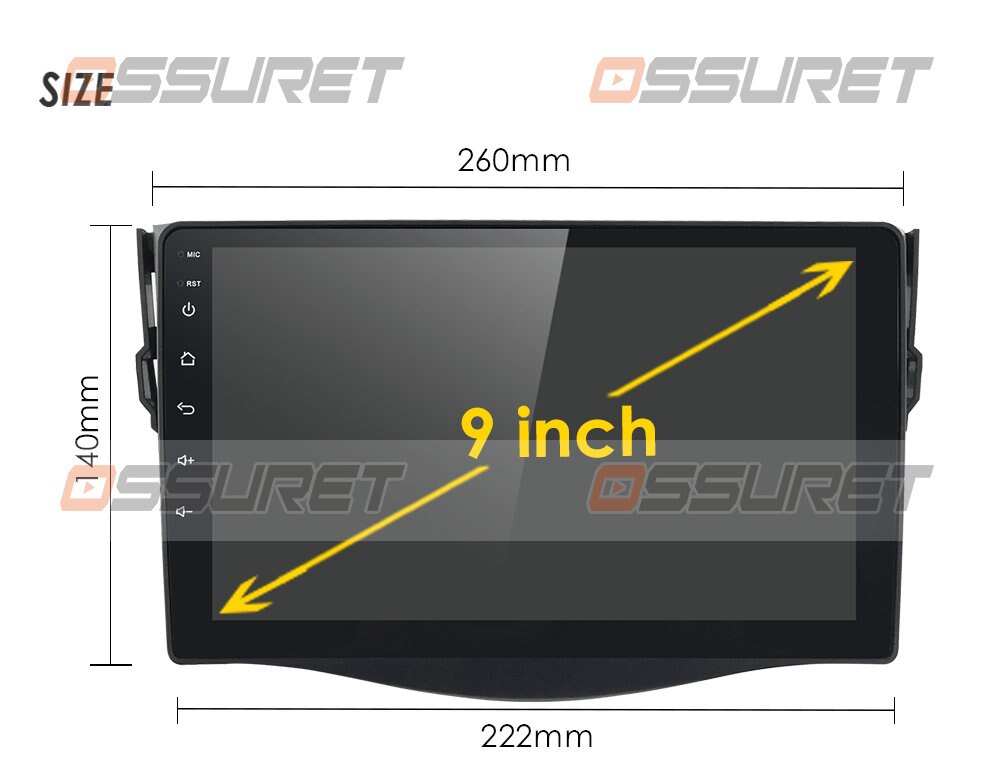 Android 10 9'' Car radio dvd gps navigation player For Toyota RAV4 2006 2007-2011 2012 2din Car Radio Multimedia stereo Player