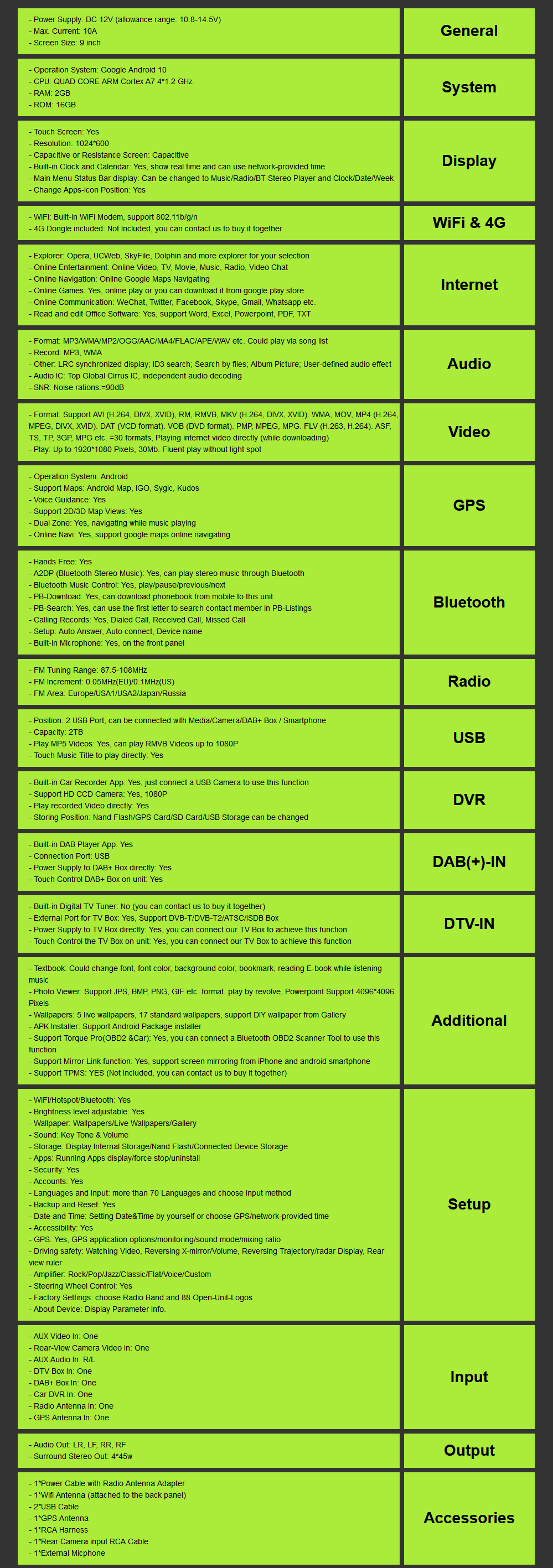 9'' Android 10 2 Din CAR Radio Multimedia Player For Toyota Camry 2007 2008 2009 2010 2011 GPS Navigation with Rear camera BT