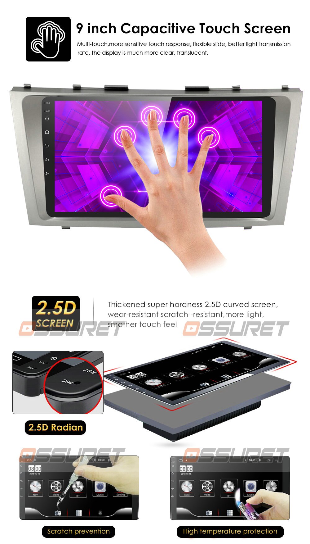 9'' Android 10 2 Din CAR Radio Multimedia Player For Toyota Camry 2007 2008 2009 2010 2011 GPS Navigation with Rear camera BT