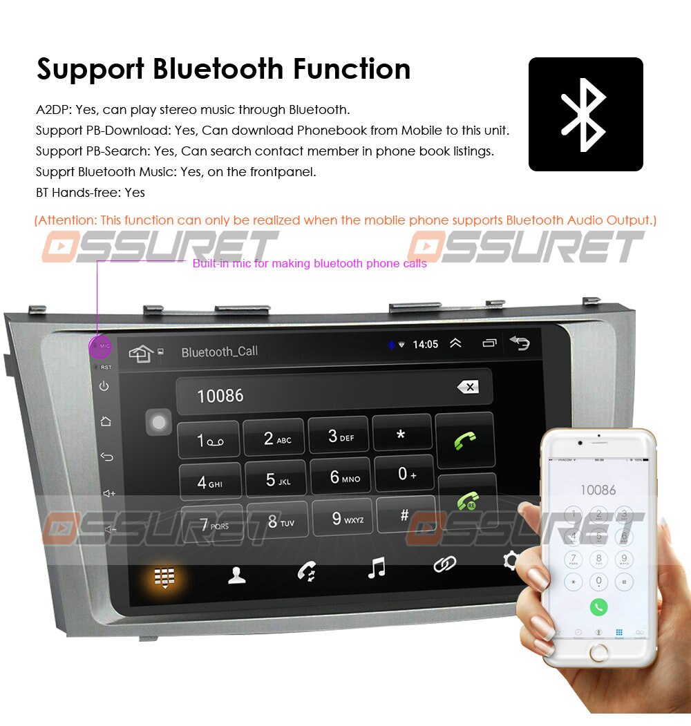 9'' Android 10 2 Din CAR Radio Multimedia Player For Toyota Camry 2007 2008 2009 2010 2011 GPS Navigation with Rear camera BT