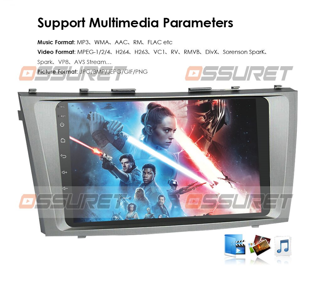 9'' Android 10 2 Din CAR Radio Multimedia Player For Toyota Camry 2007 2008 2009 2010 2011 GPS Navigation with Rear camera BT