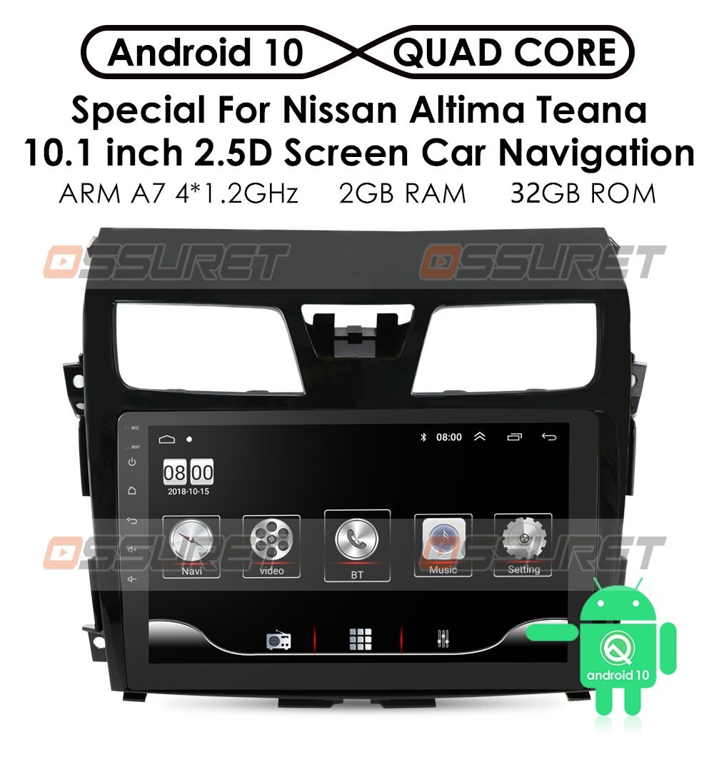 10.1''Android 10.0 Auto Car DVD Radio For Nissan Altima Teana 2013+ Head Unit System GPS Navi OBD DVR WIFI 2GB 16GB 4 Core Audio