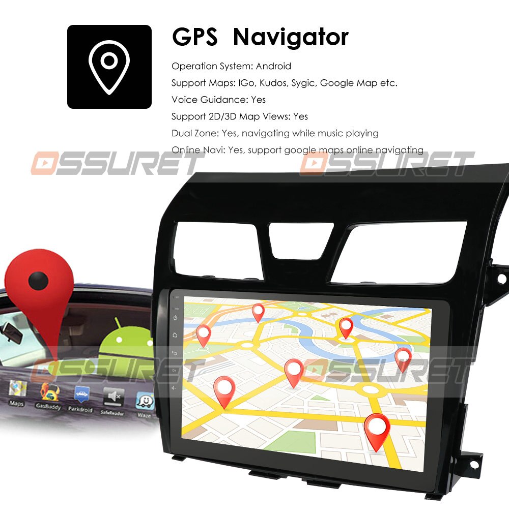 10.1''Android 10.0 Auto Car DVD Radio For Nissan Altima Teana 2013+ Head Unit System GPS Navi OBD DVR WIFI 2GB 16GB 4 Core Audio