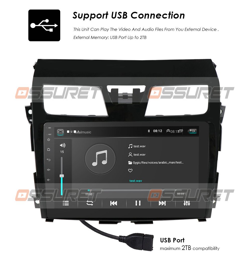 10.1''Android 10.0 Auto Car DVD Radio For Nissan Altima Teana 2013+ Head Unit System GPS Navi OBD DVR WIFI 2GB 16GB 4 Core Audio