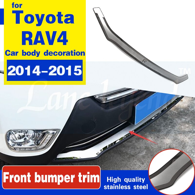 Car styling For Toyota RAV4 2014 2015 High quality stainless steel Front Grille Around Trim Racing Grills Trim