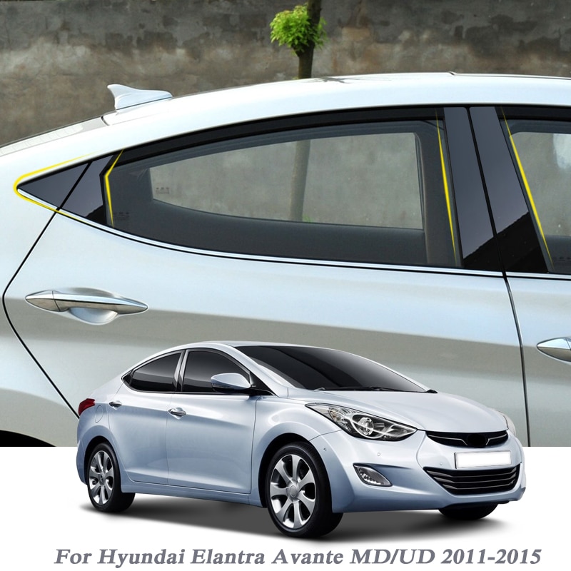 8pcs Car Styling For Hyundai Elantra Avante MD/UD 2011-2015 Car Window Trim Sticker Middle Column Stickers PVC Auto Accessories 8pcs Car Styling For Hyundai Elantra Avante MD/UD 2011-2015 Car Window Trim Sticker Middle Column Stickers PVC Auto Accessories