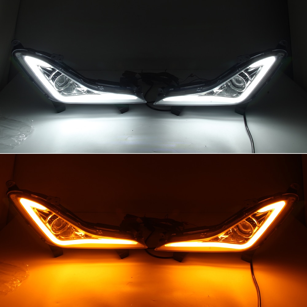 2pcs LED DRL Daytime Running Lights Fog Lights For Hyundai Elantra 2014 2015 2016 Car Front Bumper Fog lamps Turn Singal White 2pcs LED DRL Daytime Running Lights Fog Lights For Hyundai Elantra 2014 2015 2016 Car Front Bumper Fog lamps Turn Singal White
