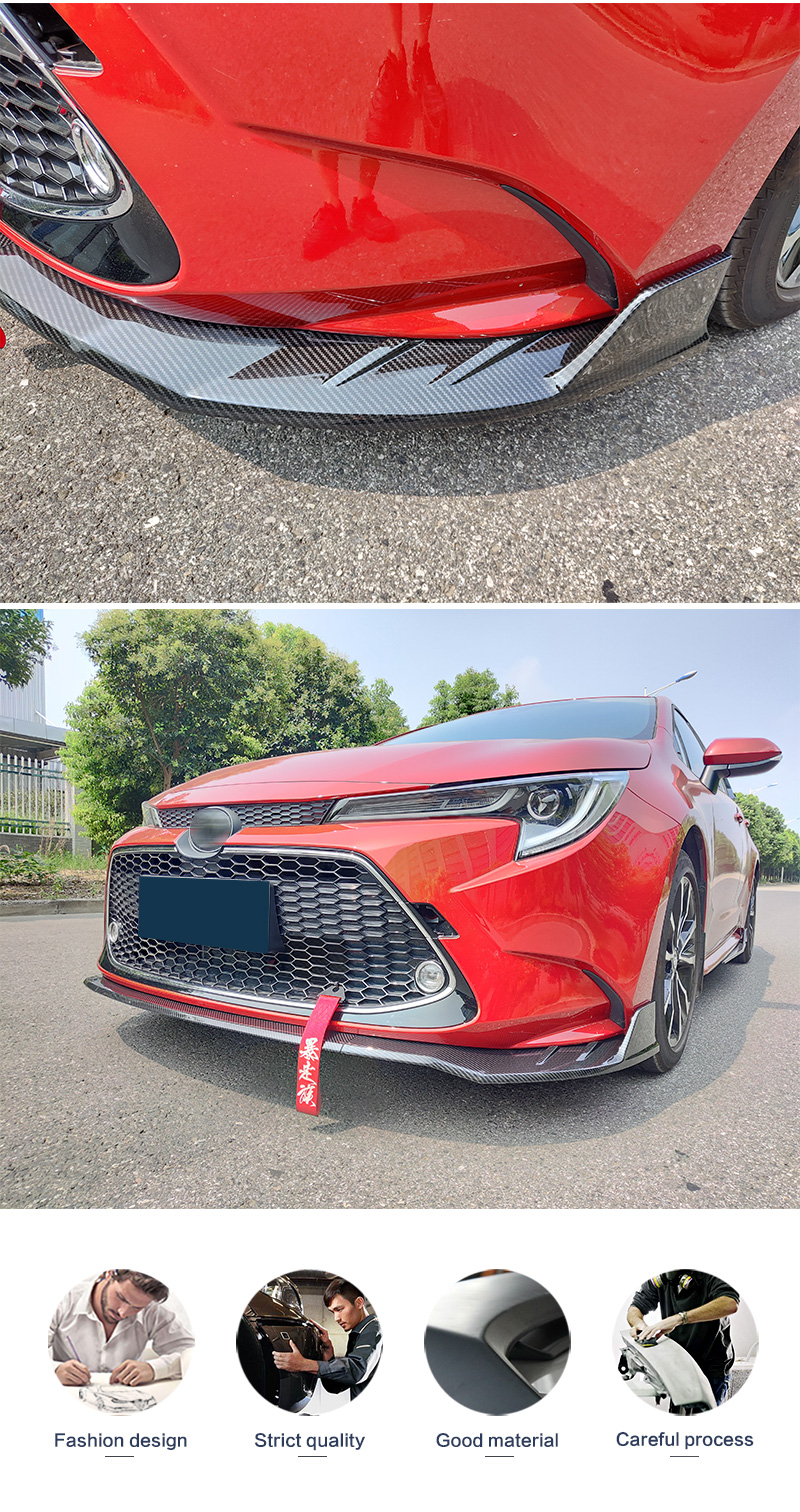 Front Bumper Spoiler Protector Plate Lip Body Kit Splitter Carbon Surface Decorative Strip Shovel For Corolla American 2019 2020