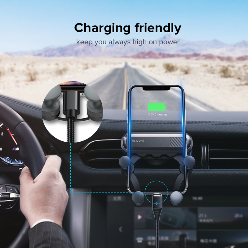 Gravity Car Holder For Phone in Car Air Vent Clip Mount No Magnetic Mobile Phone Holder GPS Stand For iPhone 11 Pro Samsung B