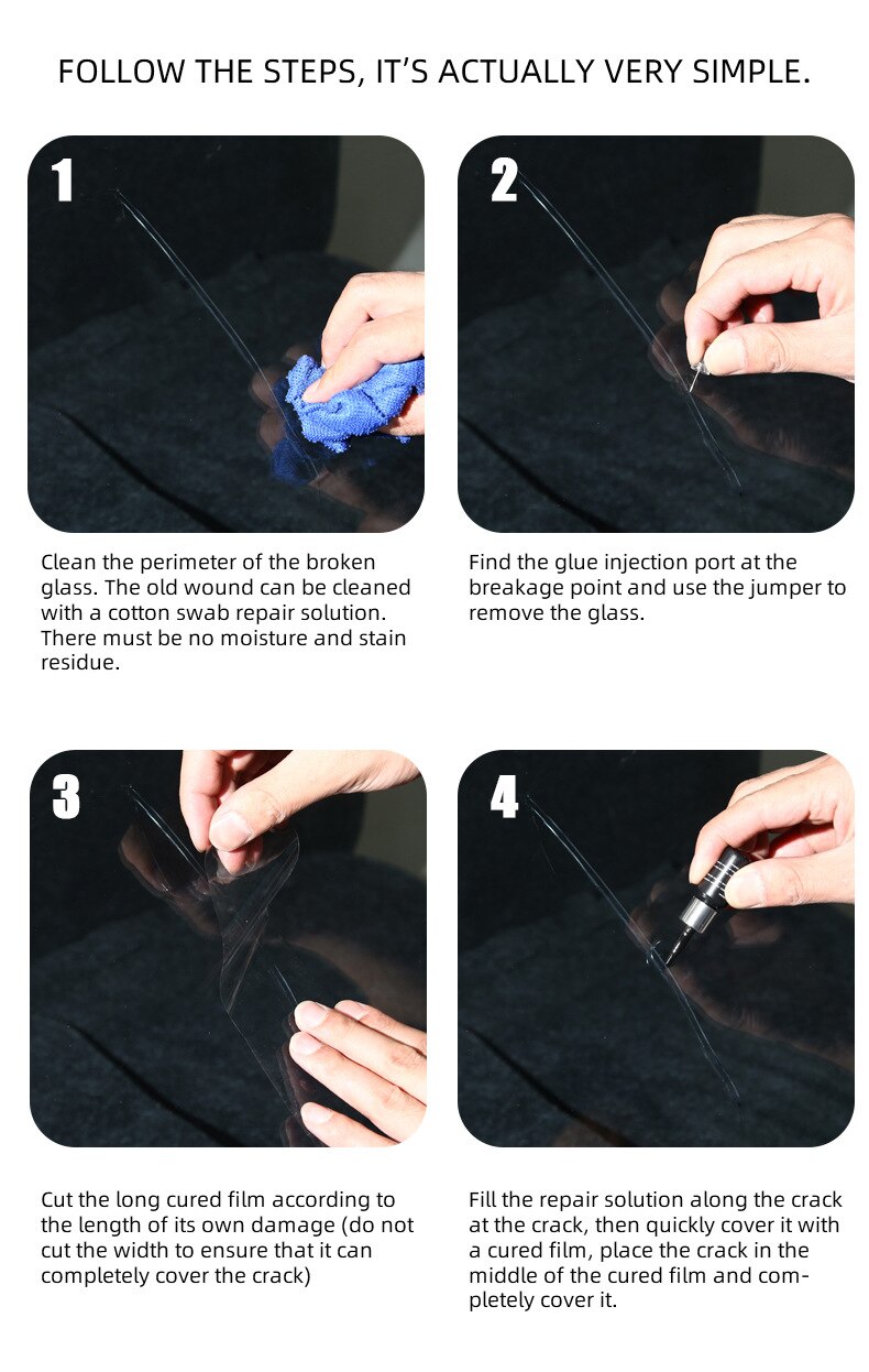 DIY Car Cracked Glass Scratch Repair Kit Windshield Nano Repair Liquid for Car Window Glasss Repair Scratch Crack Restore Tool