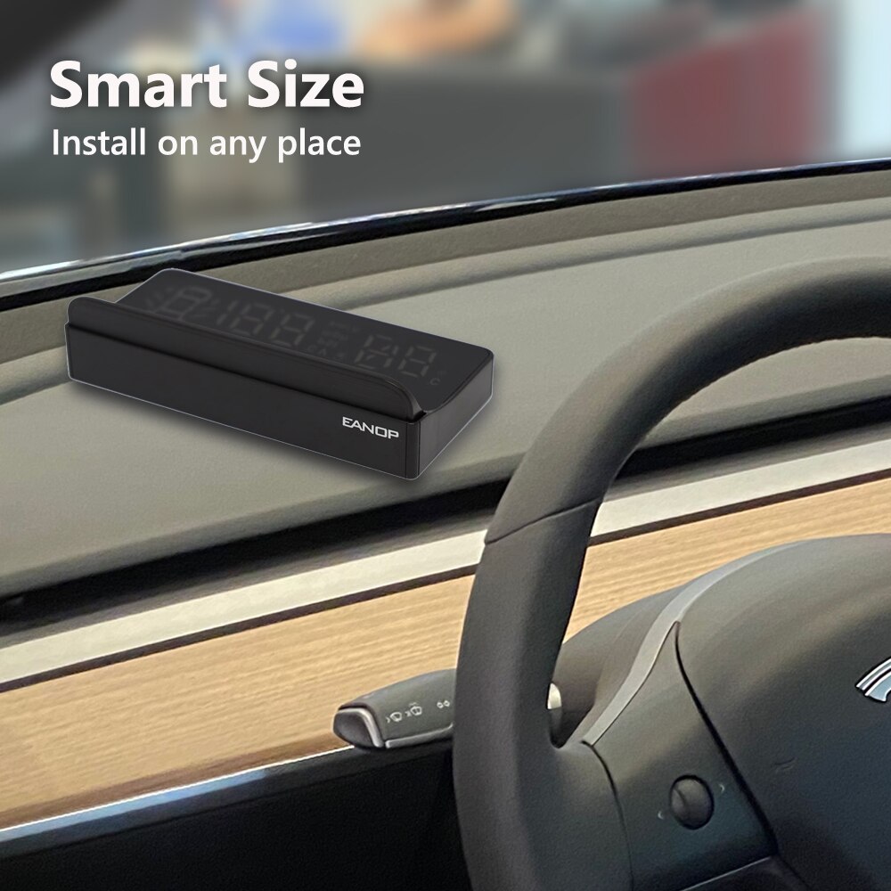 EANOP HUD E100 Head up display Speed Projector Speedometer Turning light Gear Guide Battery display for tesla model 3 car access EANOP HUD E100 Head up display Speed Projector Speedometer Turning light Gear Guide Battery display for tesla model 3 car access