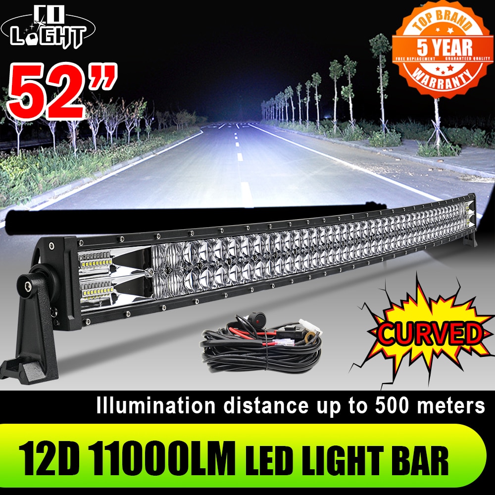 CO LIGHT 52 42 32 22 inch Curved LED Light Bar 420W 620W 820W 1020W Flood Spot Combo Led Work Light Bar For Offroad UAZ 12V 24V CO LIGHT 52 42 32 22 inch Curved LED Light Bar 420W 620W 820W 1020W Flood Spot Combo Led Work Light Bar For Offroad UAZ 12V 24V