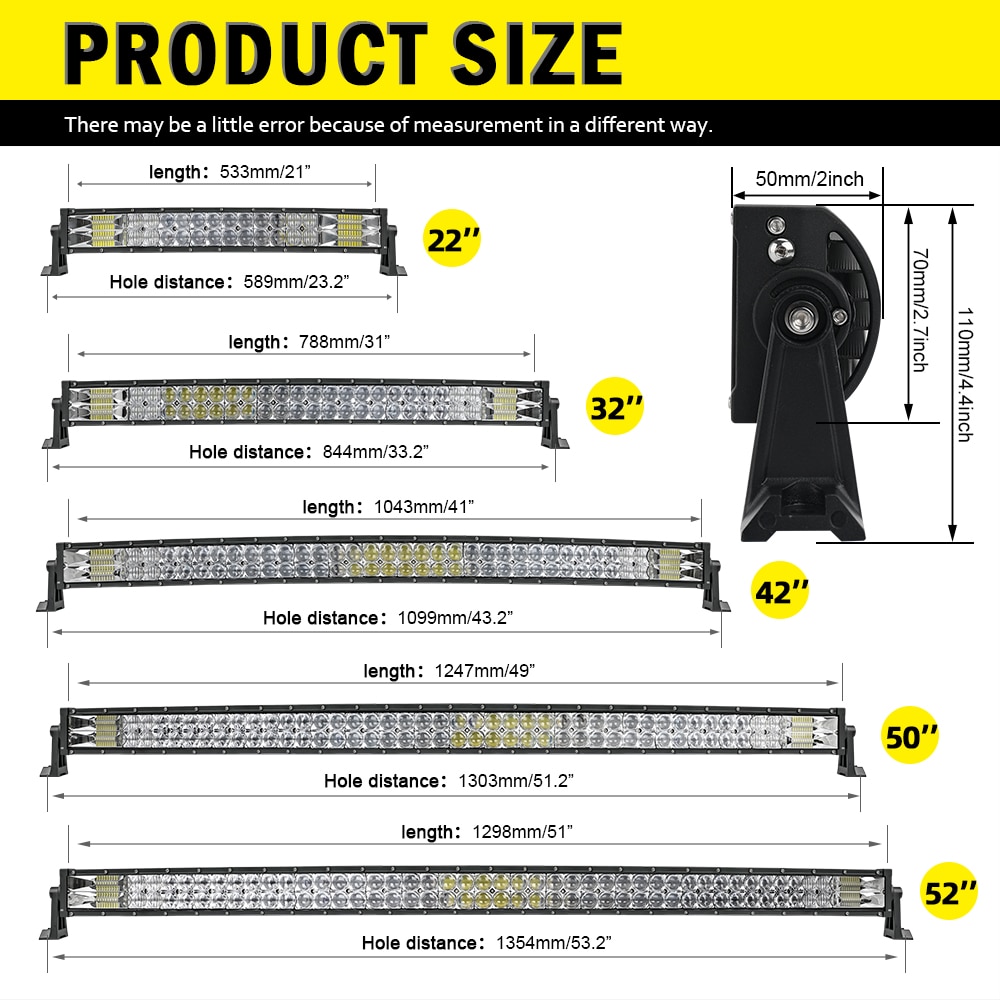 CO LIGHT 52 42 32 22 inch Curved LED Light Bar 420W 620W 820W 1020W Flood Spot Combo Led Work Light Bar For Offroad UAZ 12V 24V CO LIGHT 52 42 32 22 inch Curved LED Light Bar 420W 620W 820W 1020W Flood Spot Combo Led Work Light Bar For Offroad UAZ 12V 24V