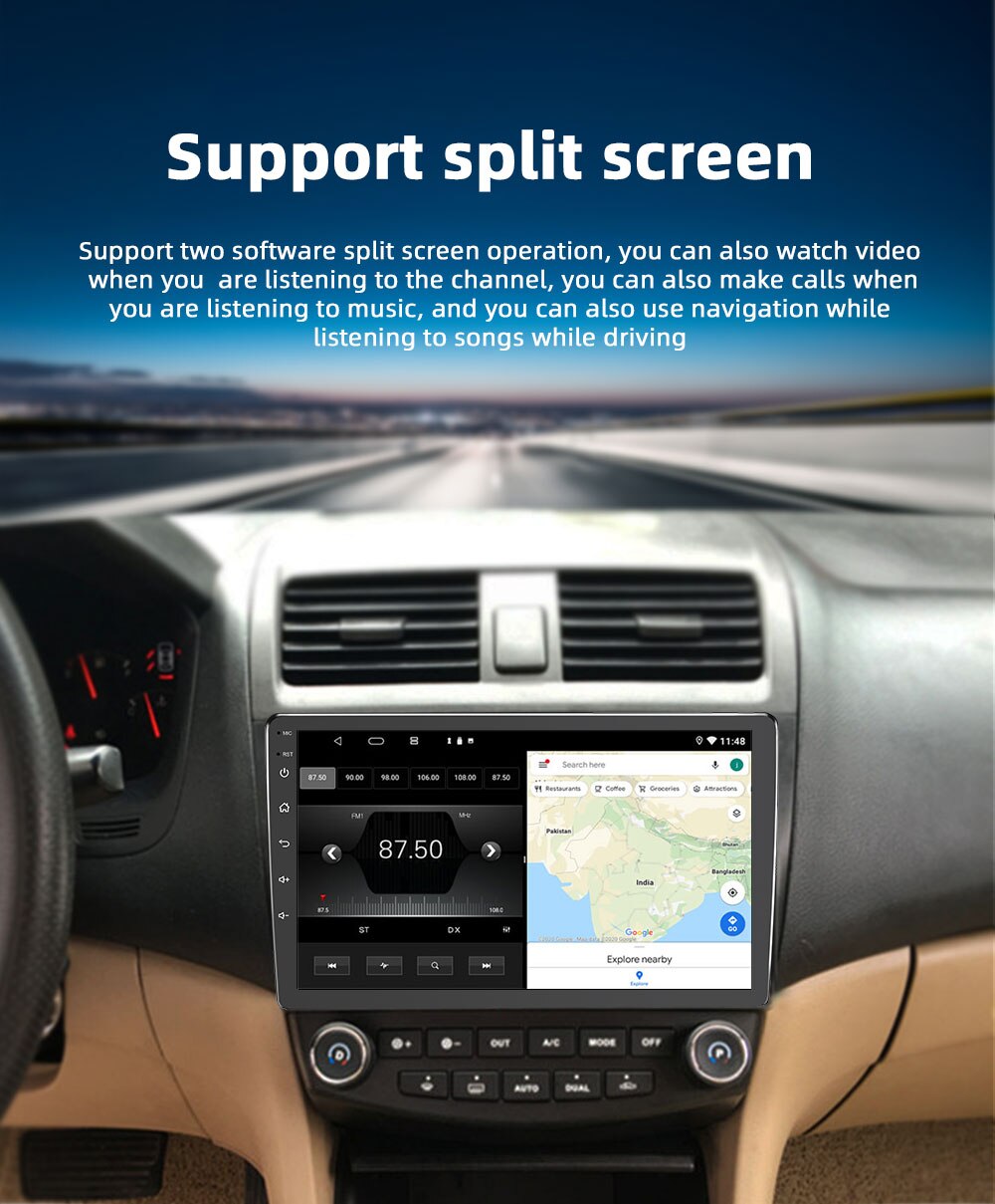 PEERCE For Honda Accord 7 2003-2008 Navigation Android 10 Carplay RDS 4G Car Radio Multimedia Player Auto FM AM DSP 2 din no dvd