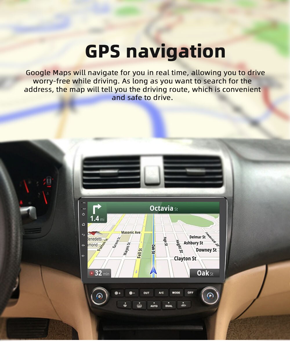 PEERCE For Honda Accord 7 2003-2008 Navigation Android 10 Carplay RDS 4G Car Radio Multimedia Player Auto FM AM DSP 2 din no dvd