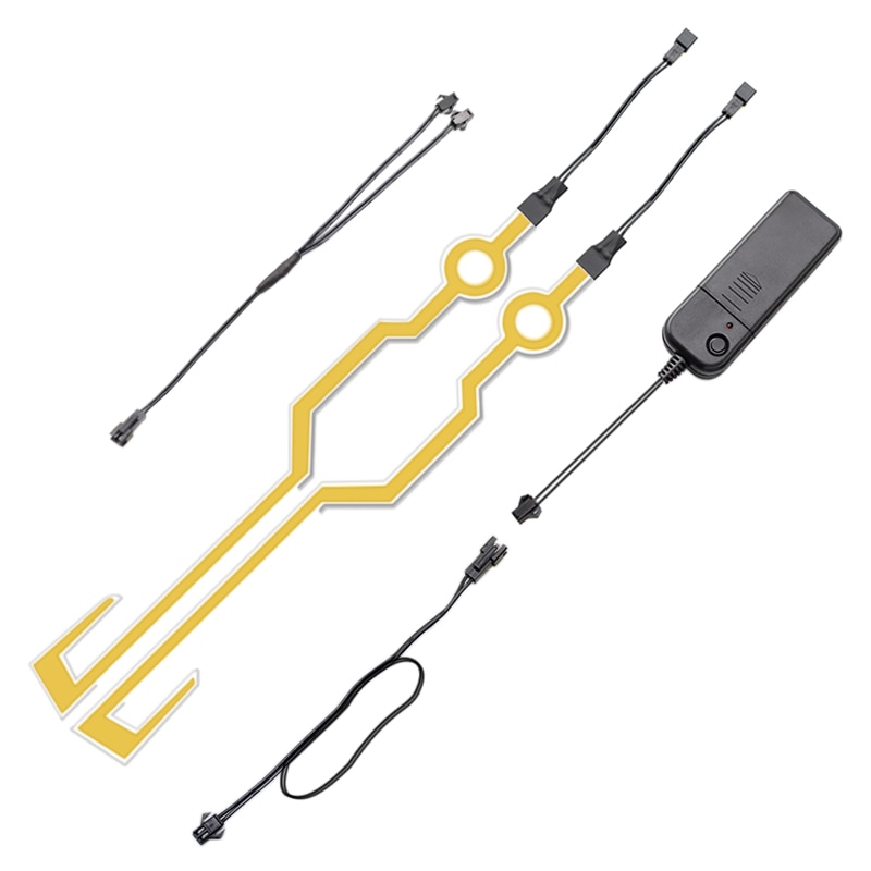 Motorcycle Bike Helmet LED cold light Strip EL Sticker Waterproof 4 Flashing Warning Lights Night Riding Helmet Kit