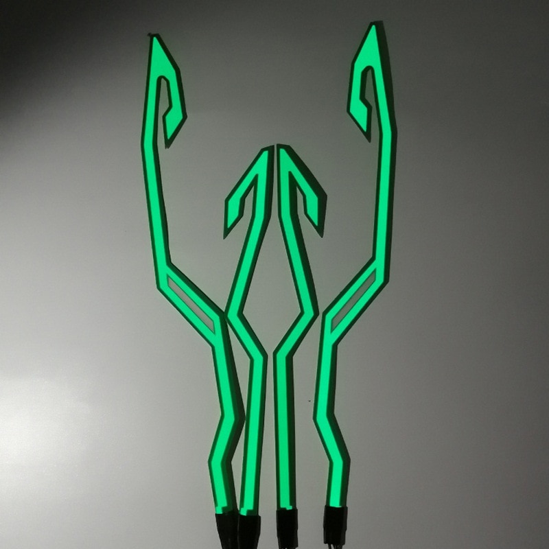 Motorcycle Bike Helmet LED cold light Strip EL Sticker Waterproof 4 Flashing Warning Lights Night Riding Helmet Kit